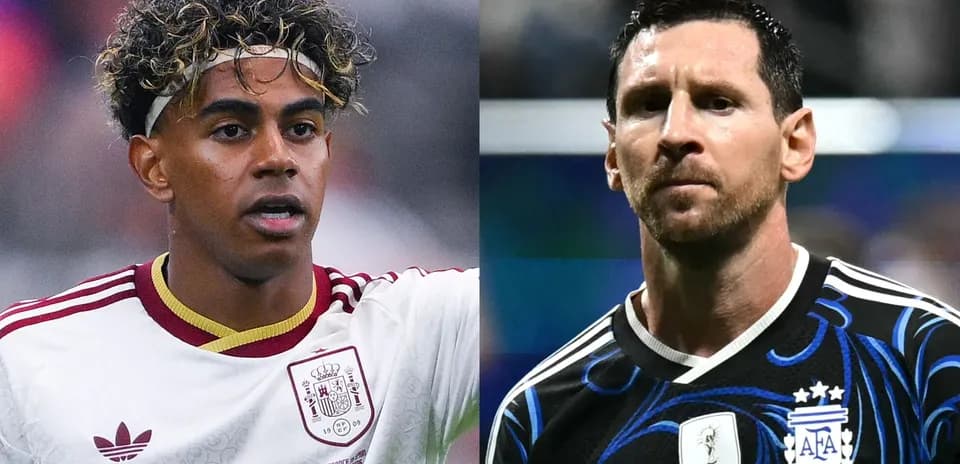 Jugadores de España y Argentina en el campo Jugadores de España y Argentina en el campo