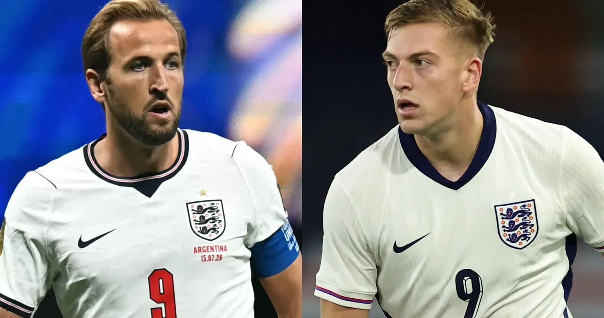 Dos jugadores de Inglaterra en acción durante el partido Dos jugadores de Inglaterra en acción durante el partido