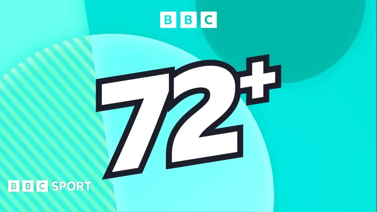 Logo de BBC Sport con el texto 72+ Logo de BBC Sport con el texto 72+