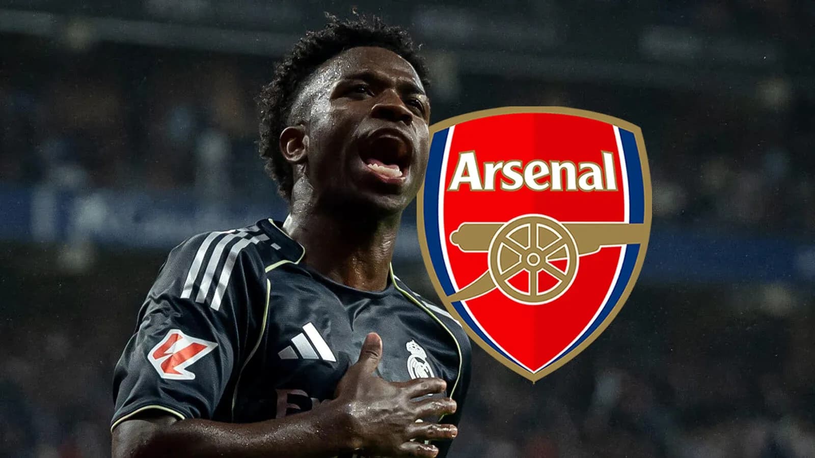 Jugador celebrando un gol con el logo de Arsenal Jugador celebrando un gol con el logo de Arsenal