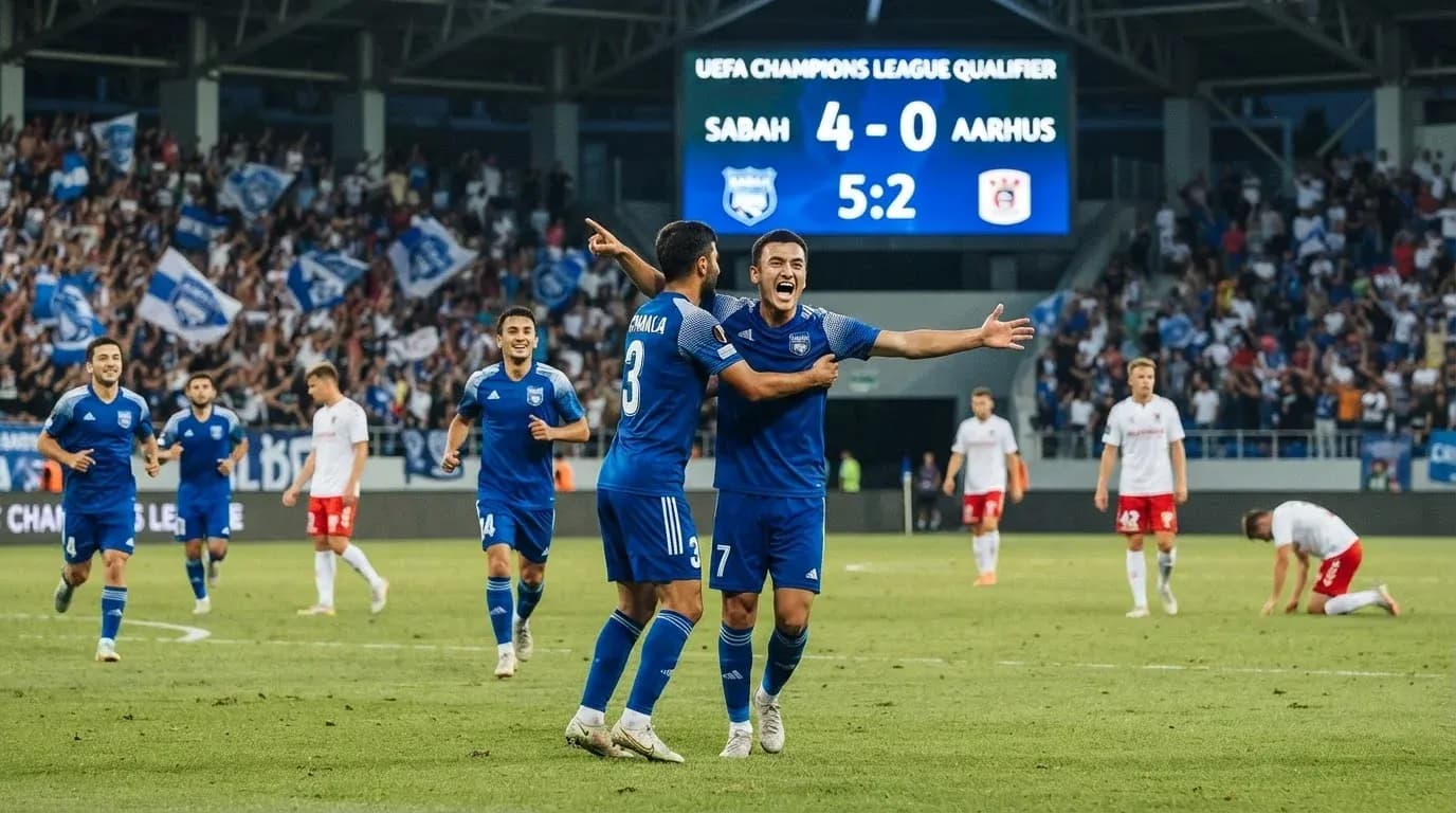 Jugadores de Sabah celebrando un gol Jugadores de Sabah celebrando un gol