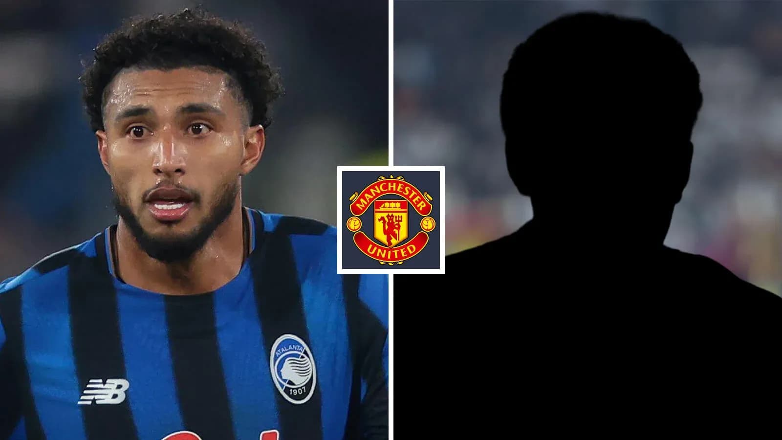 Jugador de Atalanta con logo de Manchester United Jugador de Atalanta con logo de Manchester United