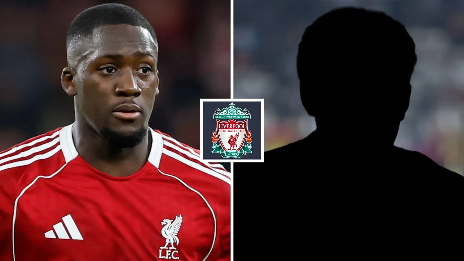 Jugador de Liverpool en uniforme rojo, fondo oscuro Jugador de Liverpool en uniforme rojo, fondo oscuro