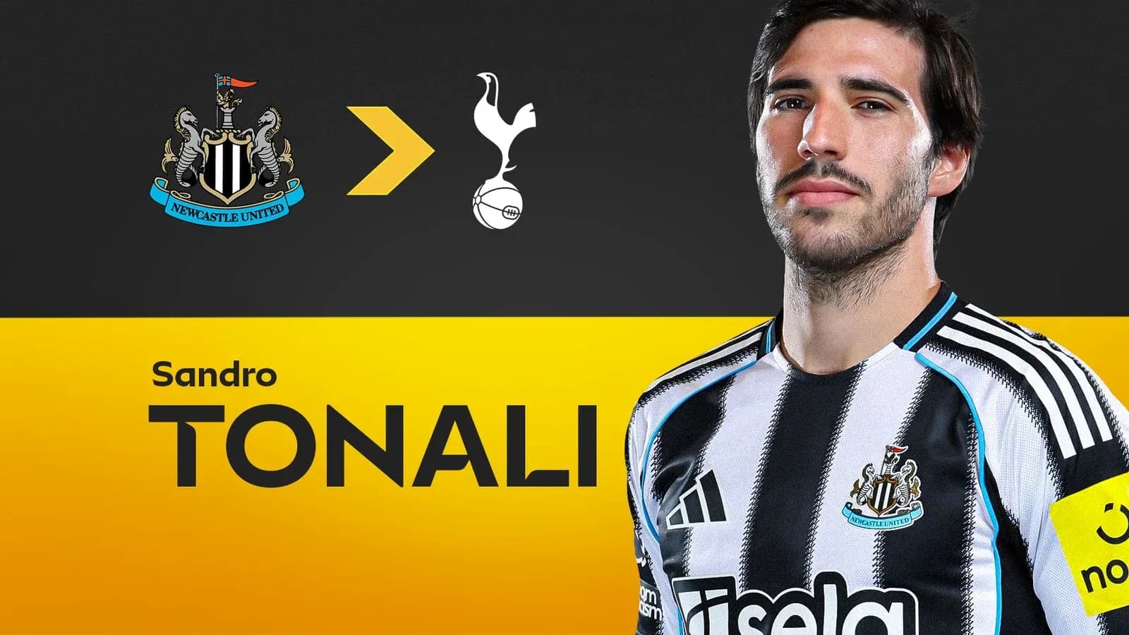 Sandro Tonali con camiseta del Newcastle United Sandro Tonali con camiseta del Newcastle United