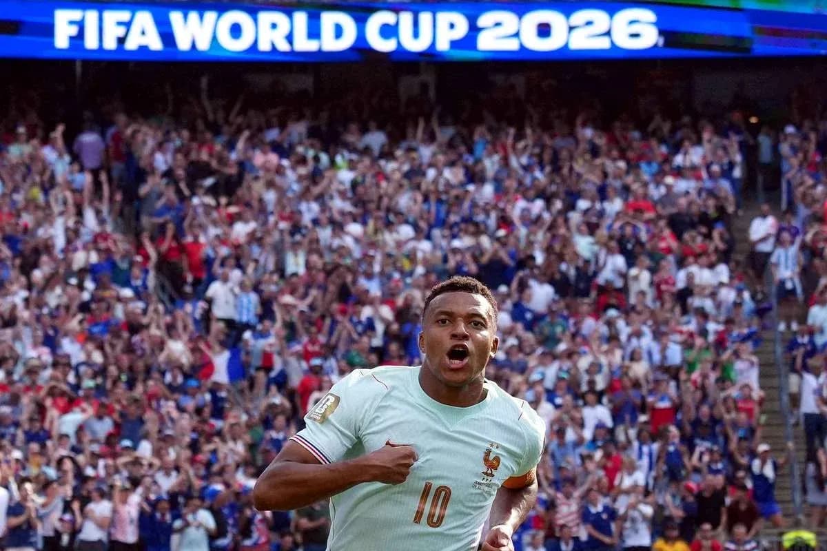 Jugador celebrando gol en la Copa Mundial 2026 Jugador celebrando gol en la Copa Mundial 2026