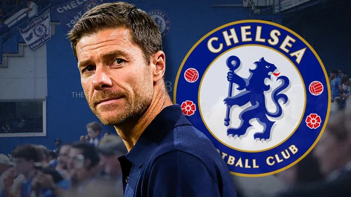 Entrenador de Chelsea con fondo de estadio y logo Entrenador de Chelsea con fondo de estadio y logo