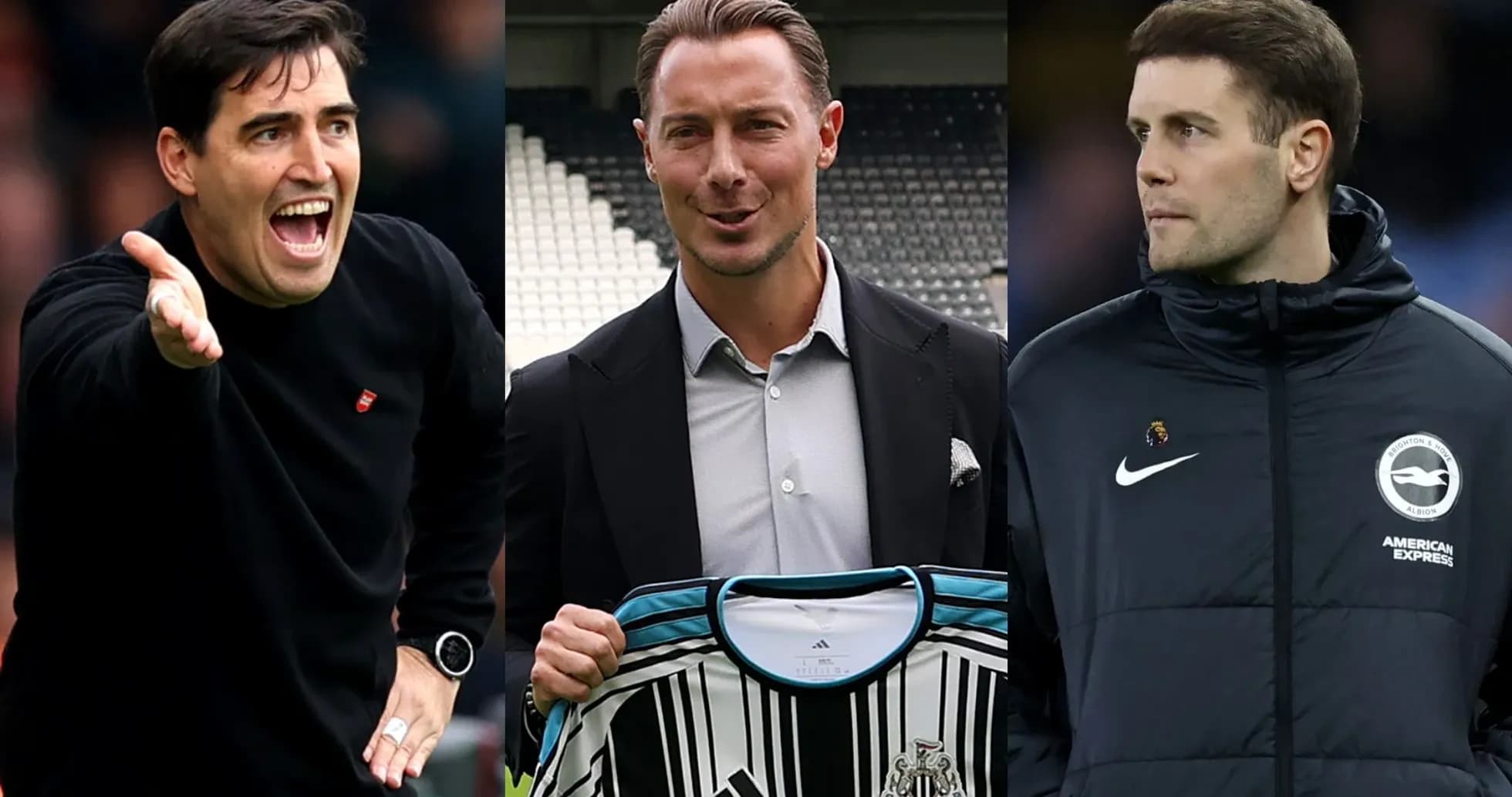 Tres entrenadores de fútbol en diferentes situaciones Tres entrenadores de fútbol en diferentes situaciones