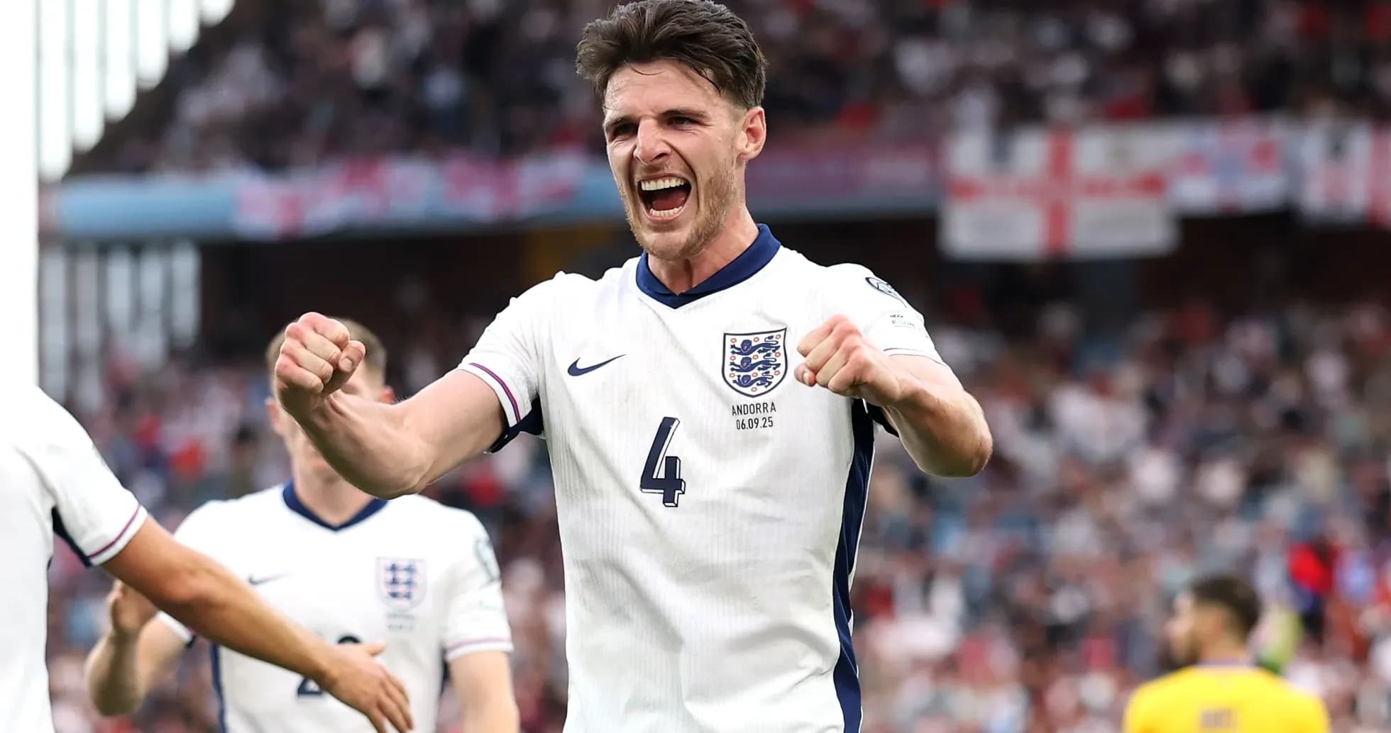 Jugador de Inglaterra celebrando durante un partido Jugador de Inglaterra celebrando durante un partido