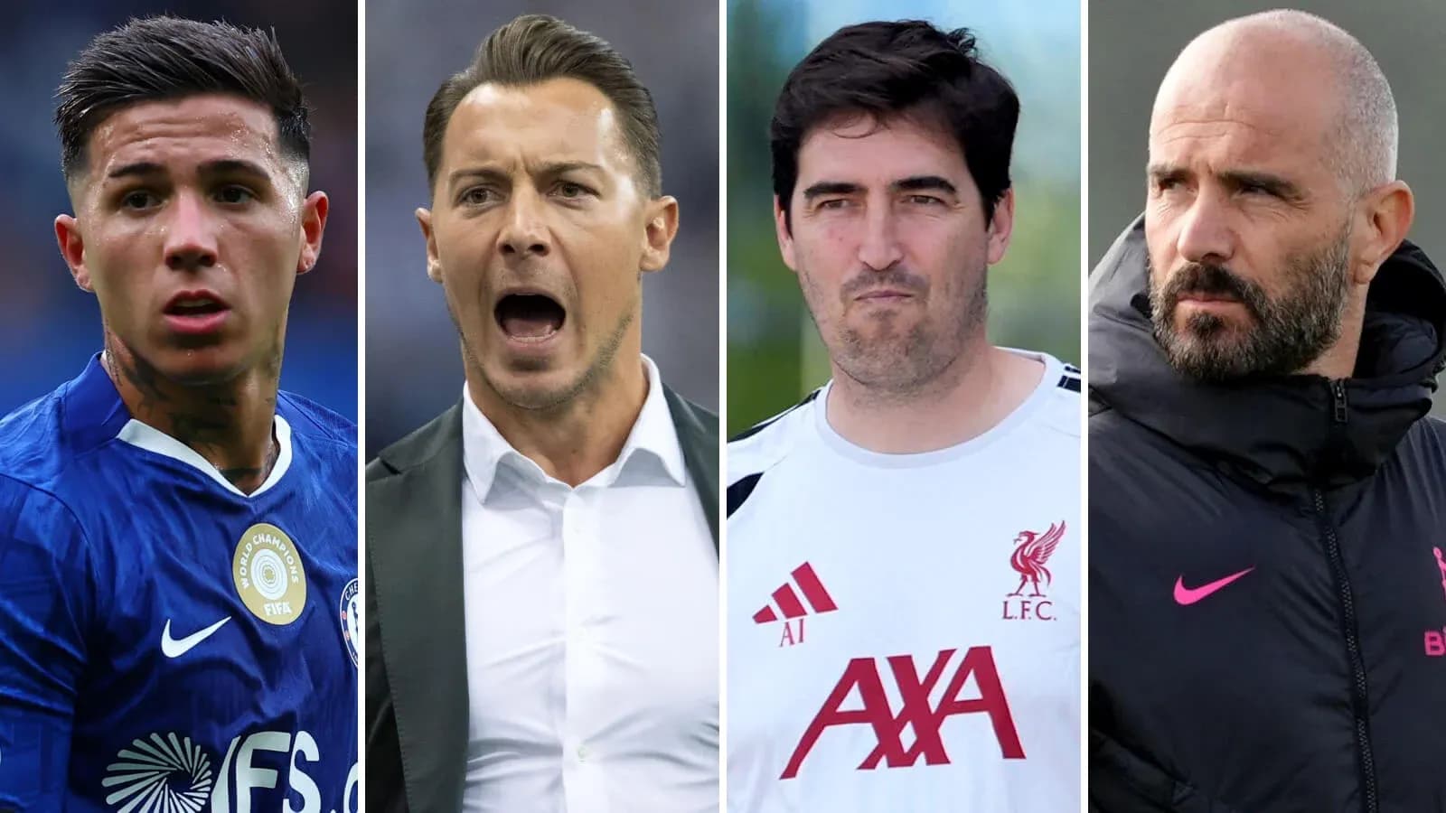 Cuatro figuras del fútbol en diferentes expresiones Cuatro figuras del fútbol en diferentes expresiones