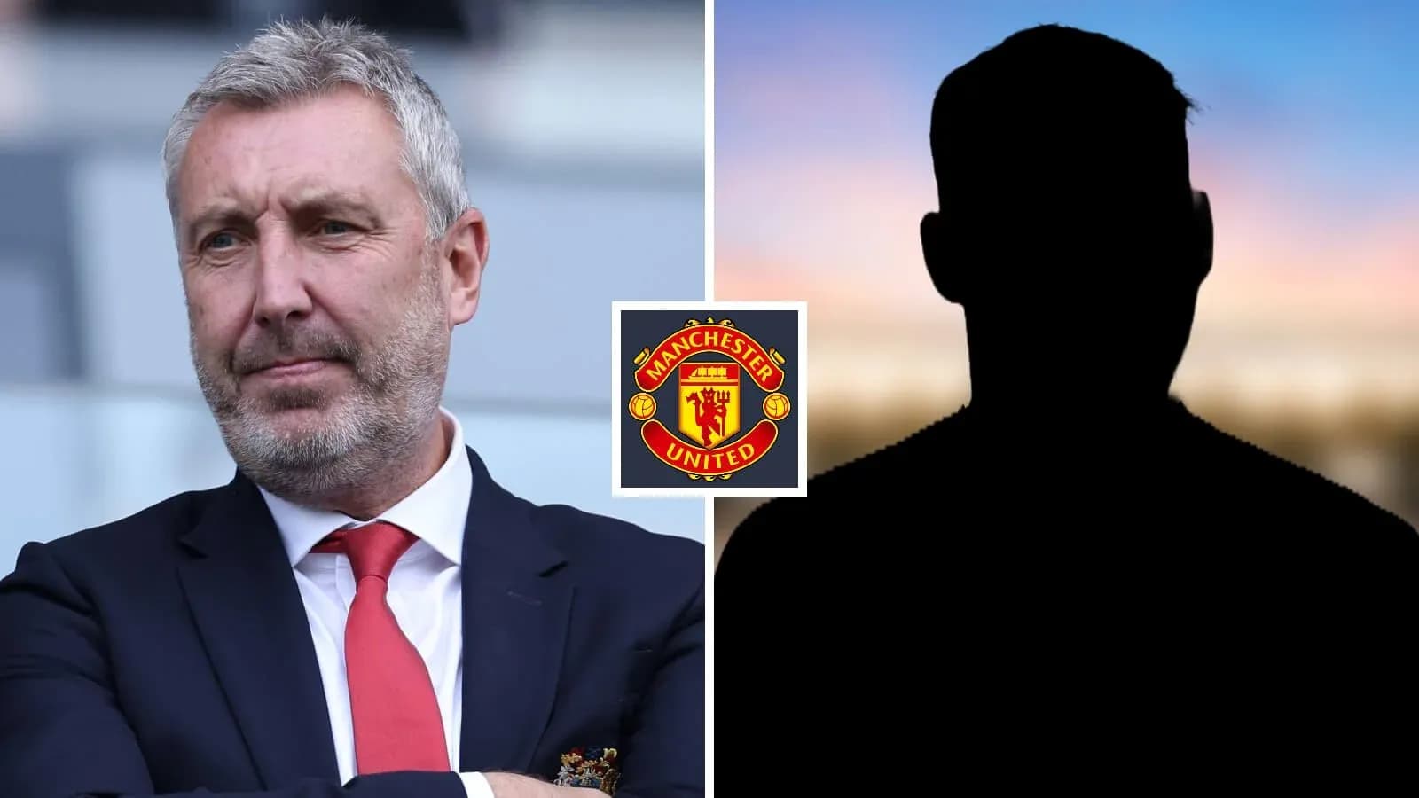 Entrenador con logo de Manchester United y silueta Entrenador con logo de Manchester United y silueta