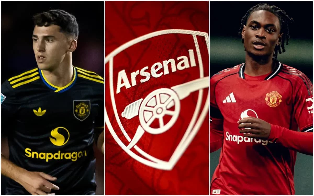 Jugadores de Arsenal y Manchester United en acción Jugadores de Arsenal y Manchester United en acción