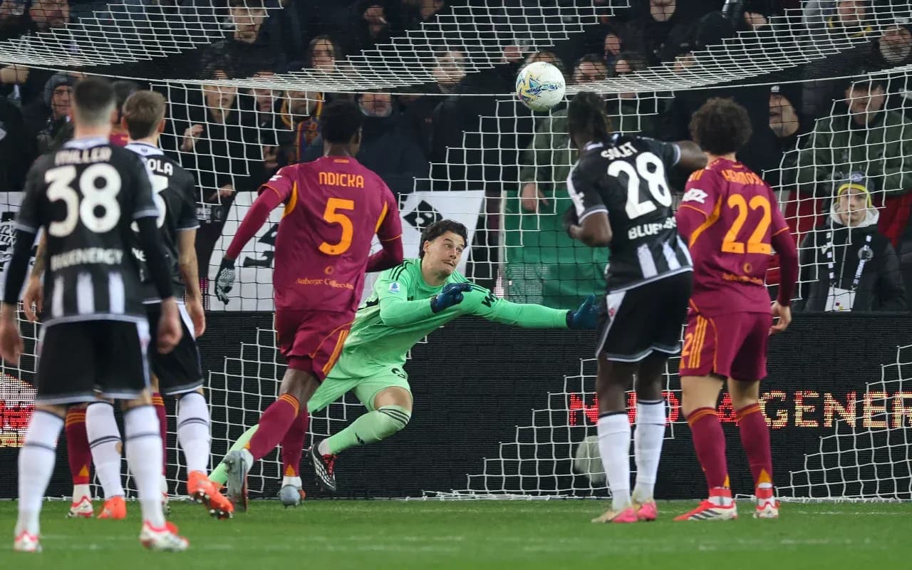 Gol de AS Roma en partido contra Udinese Gol de AS Roma en partido contra Udinese