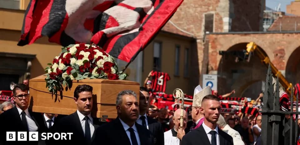 Funeral procession with coffin and supporters waving flags Funeral procession with coffin and supporters waving flags