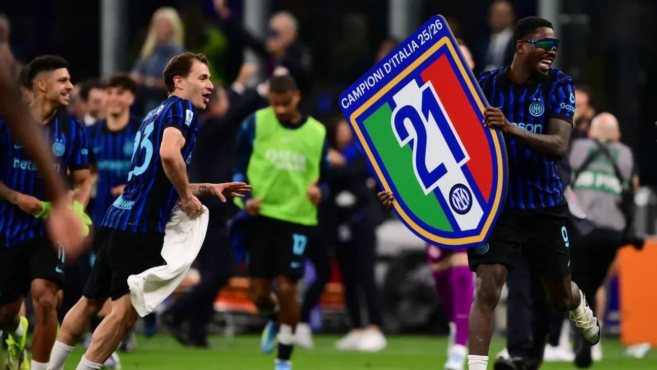 Jugadores de Inter celebrando el campeonato Jugadores de Inter celebrando el campeonato