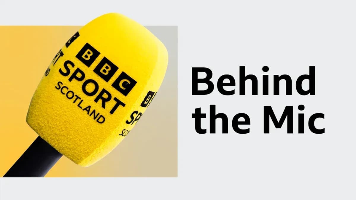Micrófono amarillo de BBC Sport Scotland Micrófono amarillo de BBC Sport Scotland