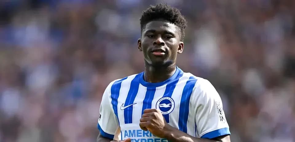 Jugador de Brighton & Hove Albion en el campo Jugador de Brighton & Hove Albion en el campo