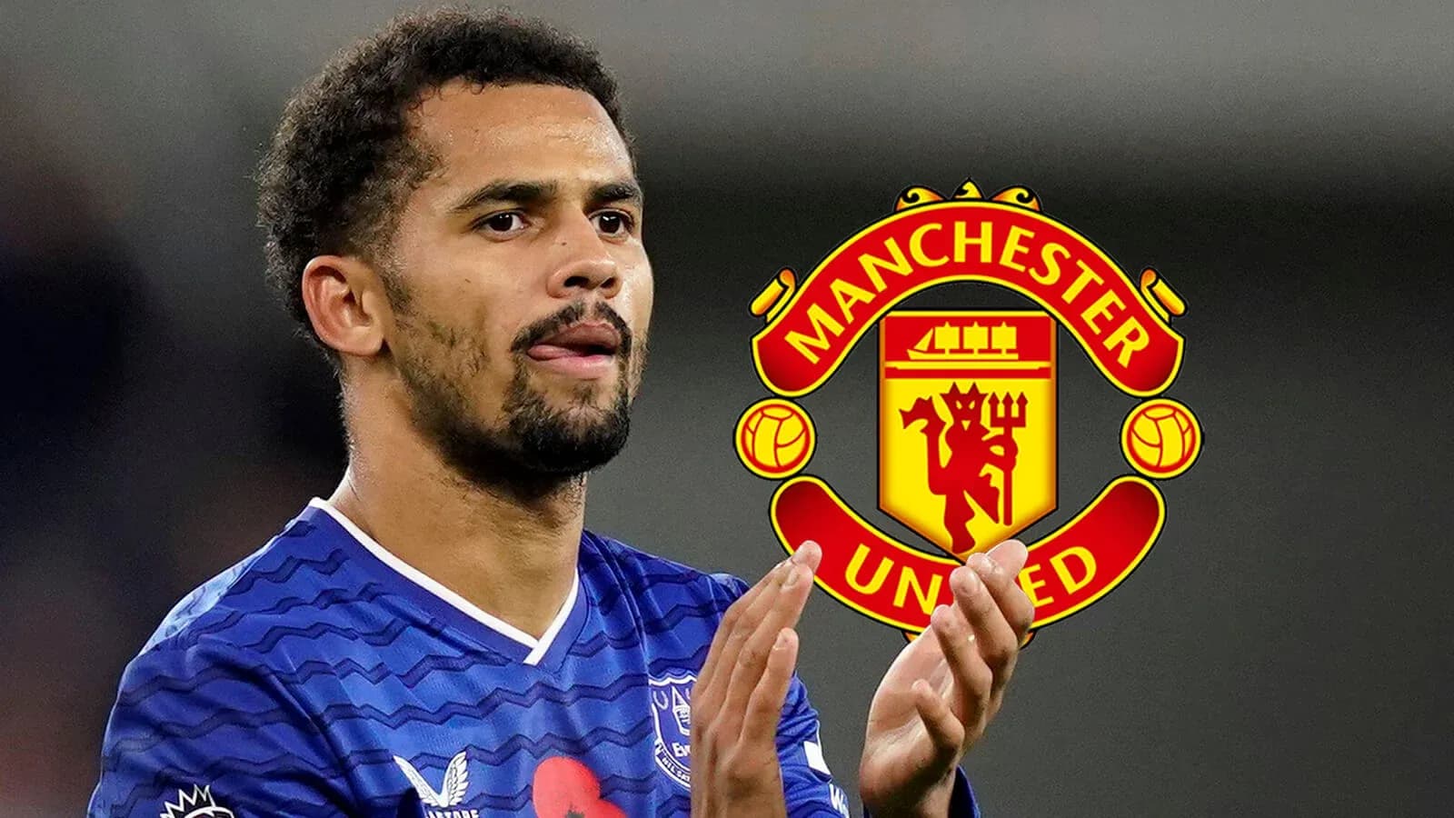 Jugador aplaudiendo con logo de Manchester United Jugador aplaudiendo con logo de Manchester United