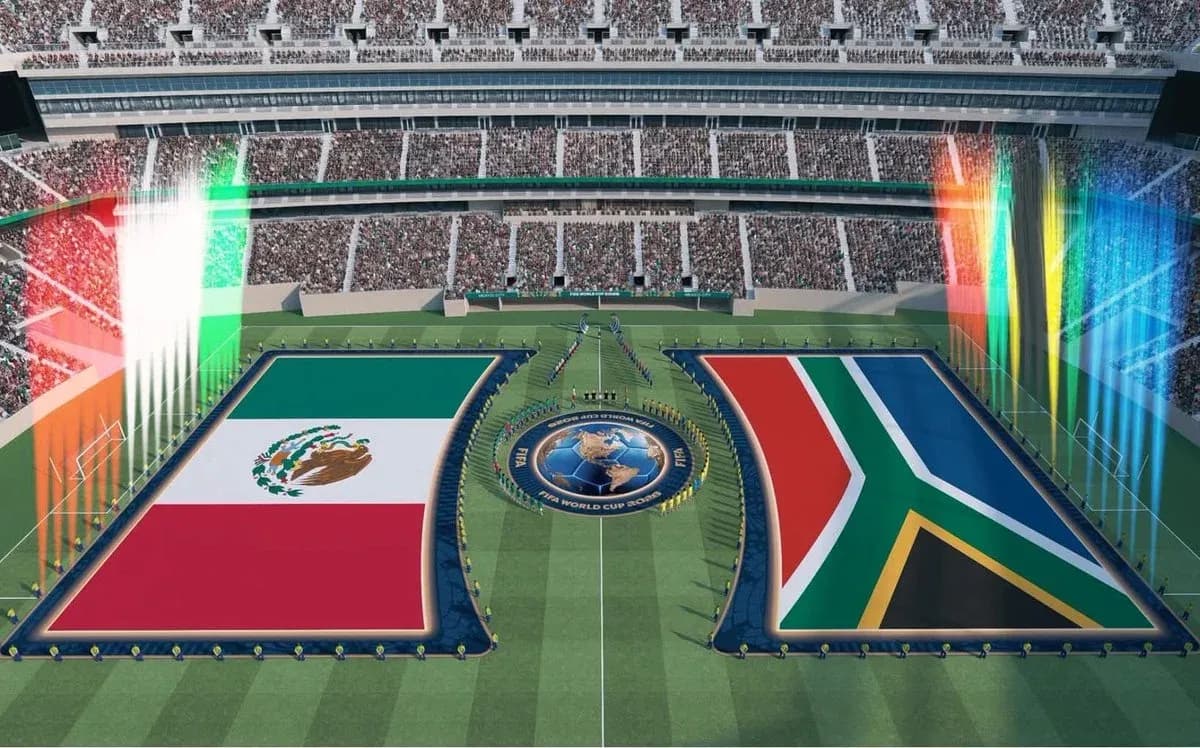 Banderas de México y Sudáfrica en el Mundial Banderas de México y Sudáfrica en el Mundial