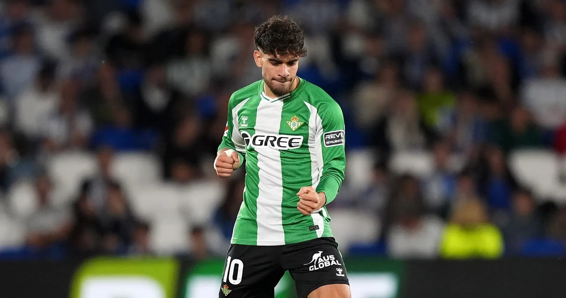 Jugador del Real Betis celebrando un gol Jugador del Real Betis celebrando un gol