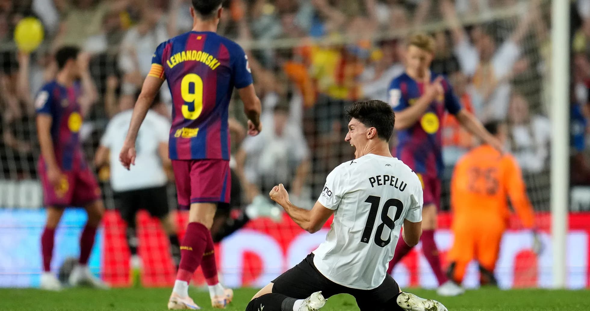 Pepelu celebrando un gol contra Barcelona Pepelu celebrando un gol contra Barcelona