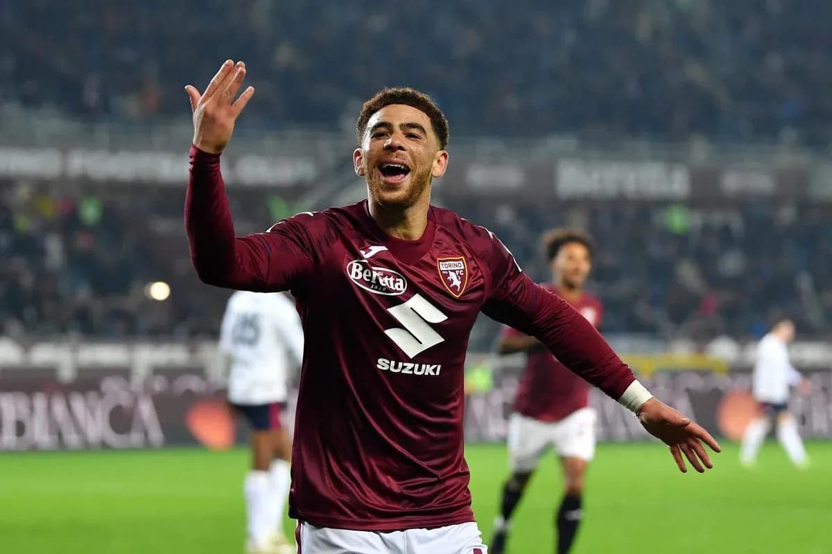 Jugador de Torino celebrando durante el partido Jugador de Torino celebrando durante el partido