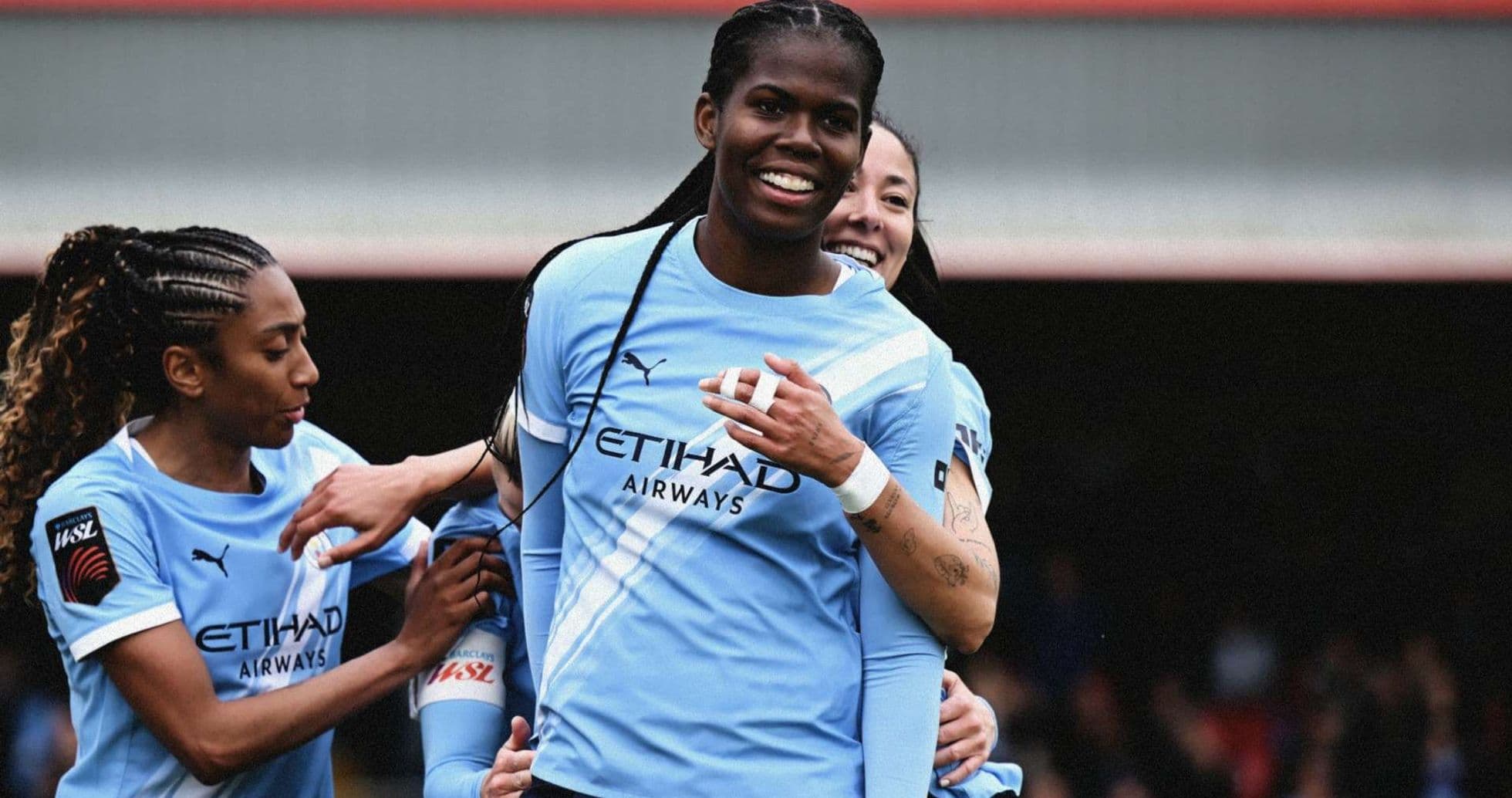 Jugadoras del Manchester City celebrando un gol Jugadoras del Manchester City celebrando un gol