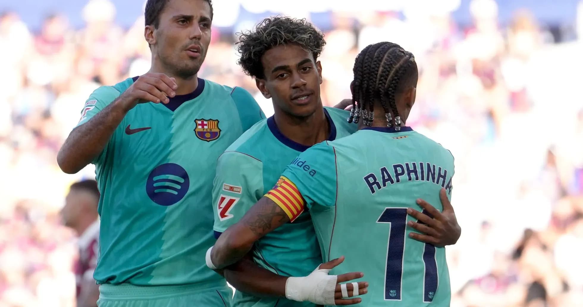 Jugadores del Barcelona celebrando un gol Jugadores del Barcelona celebrando un gol