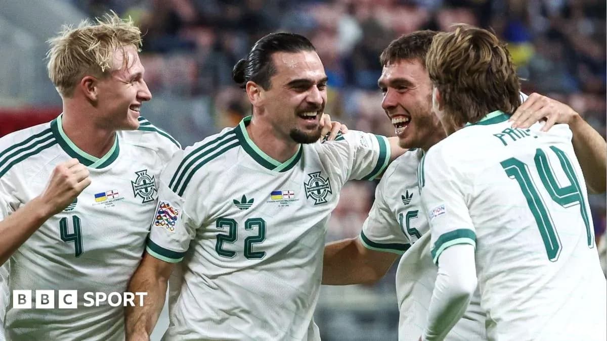 Jugadores de Irlanda del Norte celebrando un gol Jugadores de Irlanda del Norte celebrando un gol