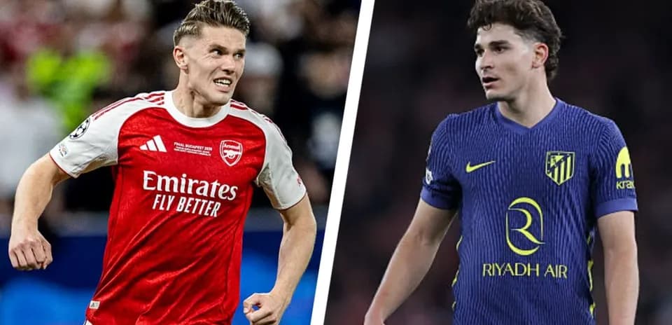 Jugadores de Arsenal y Atlético de Madrid en acción Jugadores de Arsenal y Atlético de Madrid en acción
